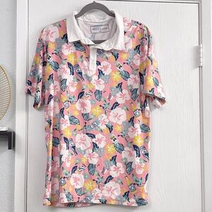 Smith & Quinn Mens Pink Golf Shirt Stretch Performance Size L